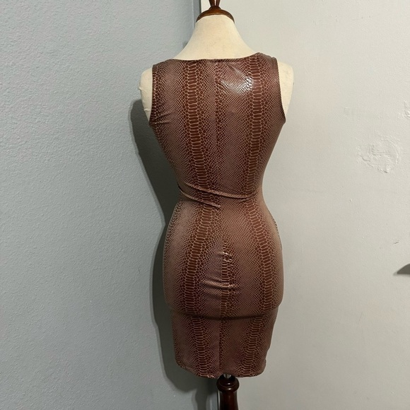 Queen Maria Women Brown Sleeveless Sweetheart Neck Zippered Night Out Dress Sz S - Picture 14 of 15